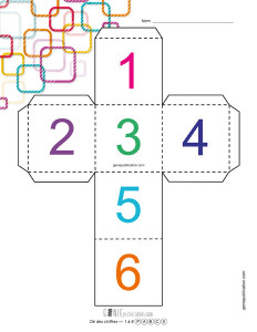 Dé des chiffres – 1 à 6