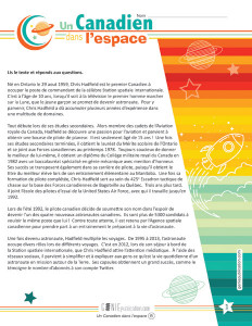 Un Canadien dans l'espace