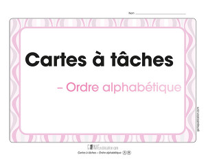 Cartes à tâches – Ordre alphabétique
