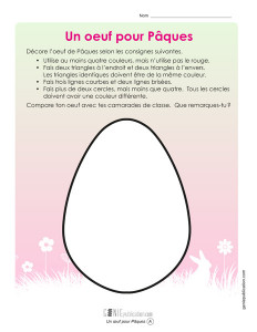 Un oeuf pour Pâques