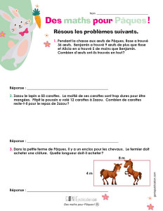 Des maths pour Pâques !