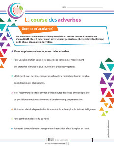 La course des adverbes