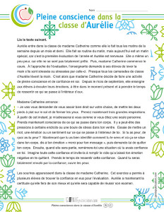 Pleine conscience dans la classe d'Aurélie