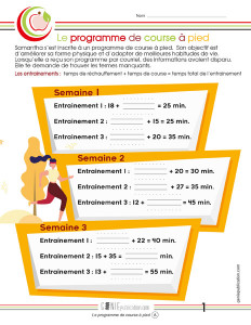 Le programme de course à pied