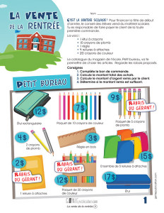 La vente de la rentrée