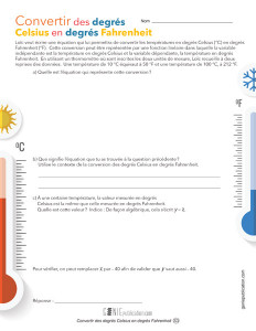 Convertir des degrés Celsius en degrés Fahrenheit