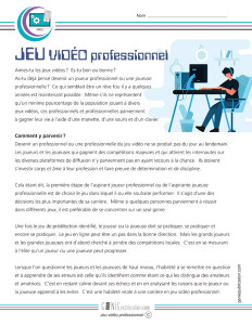 Jeu vidéo professionnel