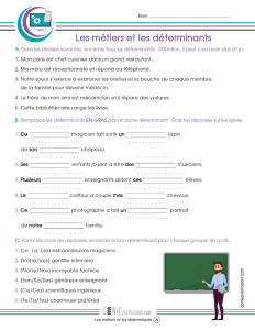 Les métiers et les déterminants