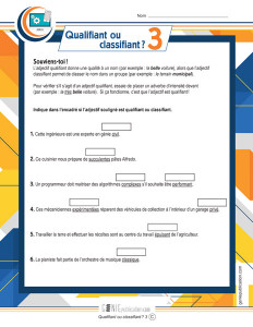 Qualifiant ou classifiant ? 3