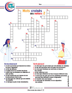 Mots croisés des métiers 2