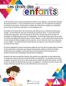 Les droits des enfants – 2ᵉ cycle