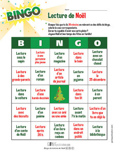 Bingo de lecture de Noël