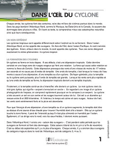 Dans l'œil du cyclone