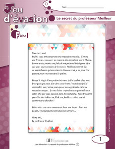 Jeu d'évasion – Le secret du professeur Meilleur