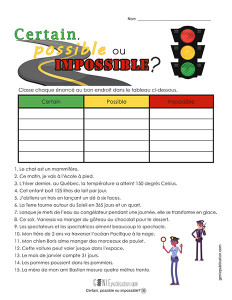 Certain, possible ou impossible ?