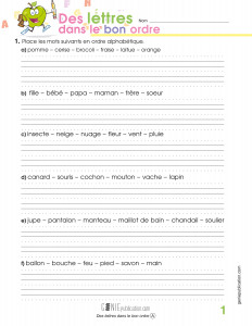 Des lettres dans le bon ordre !