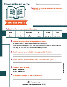 Reconnaitre un verbe dans une phrase