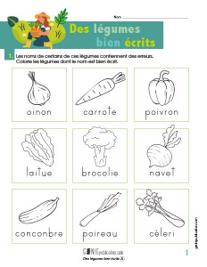Des légumes bien écrits