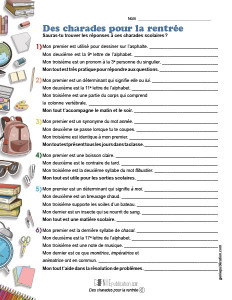 Des charades pour la rentrée