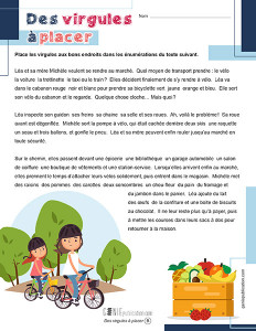 Des virgules à placer