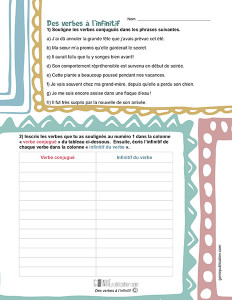 Des verbes à l'infinitif