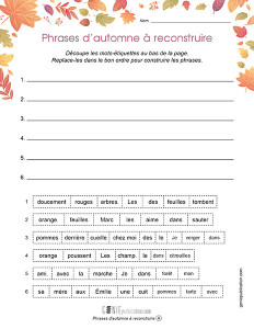 Phrases d’automne à reconstruire