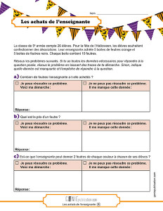 Les achats de l'enseignante