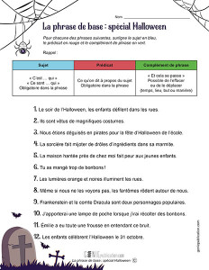 La phrase de base : spécial Halloween