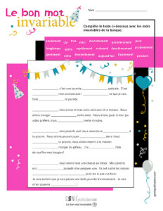 Le bon mot invariable