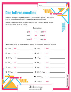 Des lettres muettes