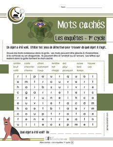 Mots cachés – Les enquêtes – 1ᵉʳ cycle