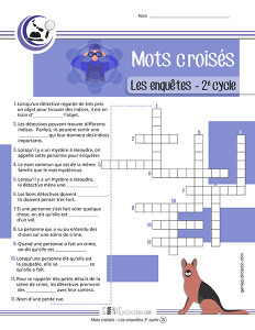 Mots croisés – Les enquêtes – 2ᵉ cycle