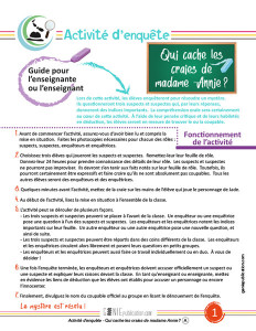 Activité d’enquête – Qui cache les craies de madame Annie ?