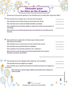 Charades pour les fêtes de fin d'année