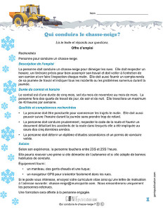 Qui conduira le chasse-neige ?
