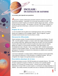 Encelade : un satellite de Saturne