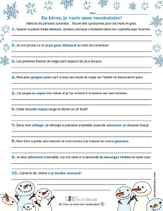En hiver, je varie mon vocabulaire !
