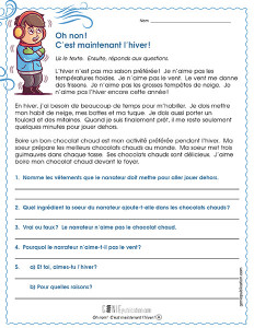 Oh non ! C’est maintenant l’hiver !