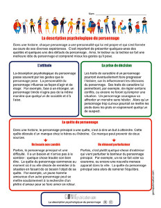 La description psychologique d’un personnage