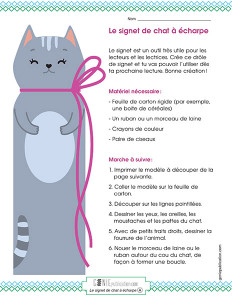 Le signet de chat à écharpe