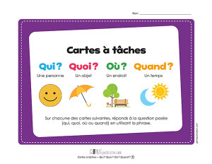 Cartes à tâches – Qui ? Quoi ? Où ? Quand ?