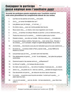 Conjuguer le participe passé employé avec l’auxiliaire avoir
