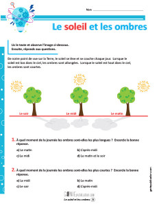 Le soleil et les ombres