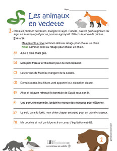 Les animaux en vedette