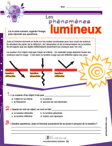 Les phénomènes lumineux