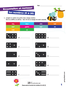 Reconnaitre et nommer les nombres (0 à 20)