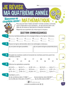 Je révise ma quatrième année – Mathématique