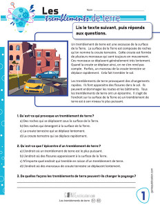 Les tremblements de terre