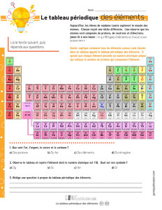 Le tableau périodique des éléments sous observation