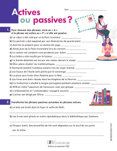 Actives ou passives ?
